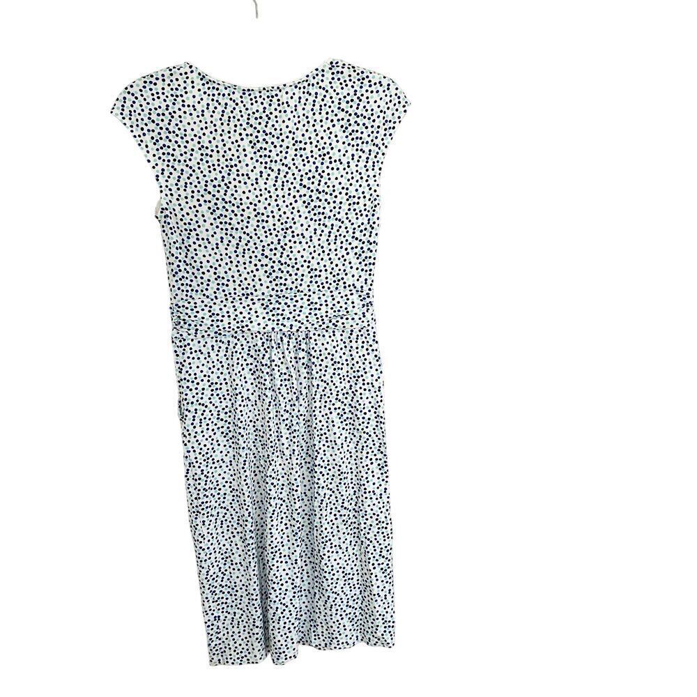 Boden Margot Jersey Knit Dress Cap Sleeve Polka Dot White Size 6 Long - Picture 4 of 6